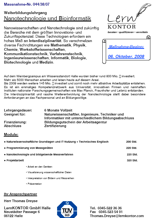 Lehrgangsbeschreibung